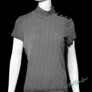 Ralph Lauren's Houndstooth Women's Mock Neck Top
